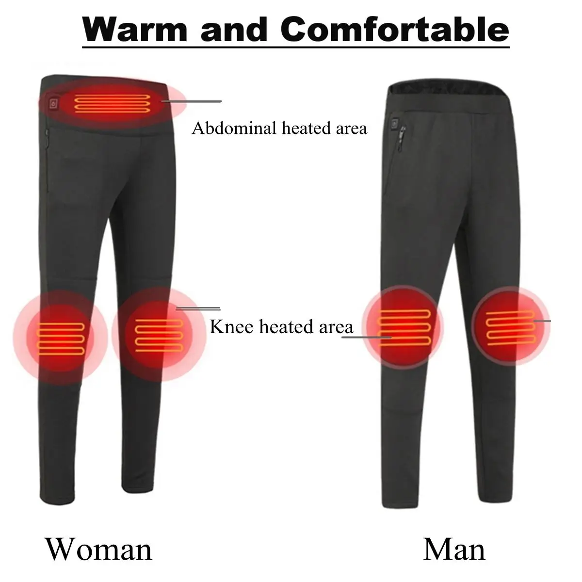 Electrice Incalzite Cald Pantaloni Bărbați Femei USB Încălzire Strat de Bază Elastic Pantaloni Izolate HeatedUnderwear pentru Camping, Drumetii