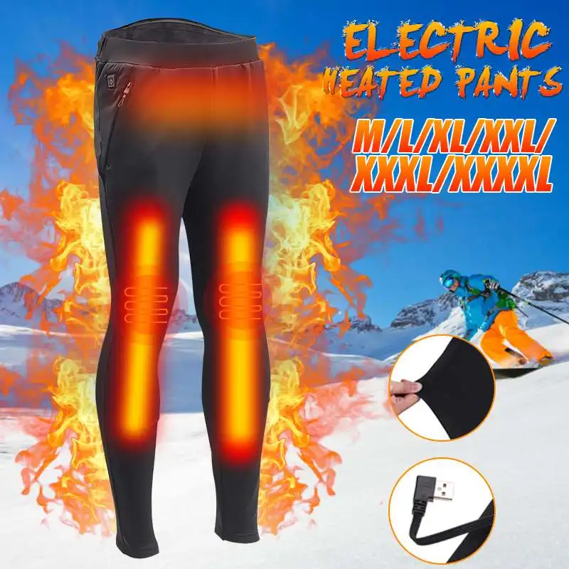 Electrice Incalzite Cald Pantaloni Bărbați Femei USB Încălzire Strat de Bază Elastic Pantaloni Izolate HeatedUnderwear pentru Camping, Drumetii