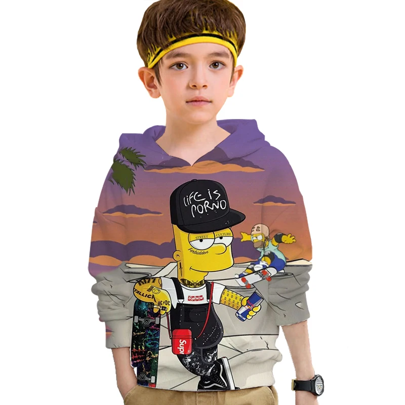 Noi Simpson 3D Hanorace haine băiat copil bart Simpson de Calitate cu Gluga fata Jachete Noutate Moda Streetwear Pulover Casual
