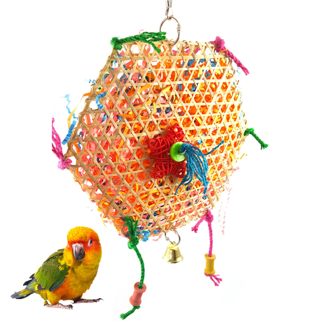 1BUC Pasăre Mestecați Jucării Creative Multifuncțional Cușcă Papagal Jucărie Jucărie Pasăre Leagăn Jucărie Rattan Naturale Minge de Jucarii Pentru Pasari de Formare