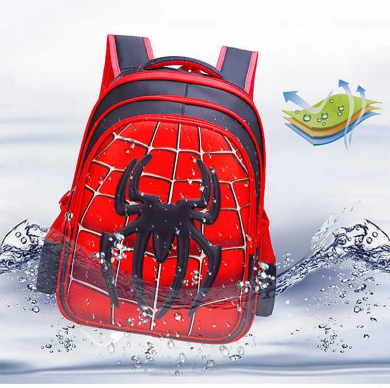 Nou Auto Spider-Man, Căpitanul Copii Ghiozdan Fată Băiat Grădiniță Elev Rucsac Moda Ghiozdan rezistent la apa