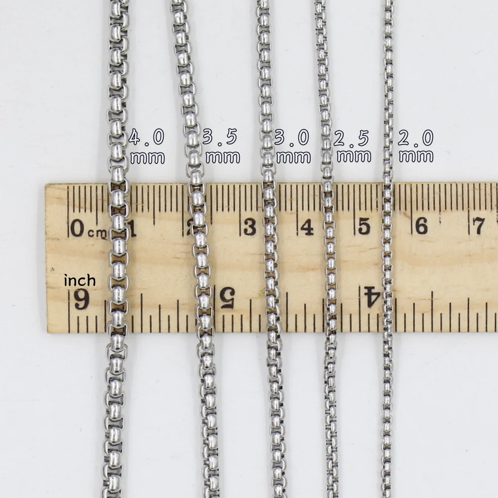 (10m/bucata) 2.0/2.5/3.0/3.5/4.0 mm Pătrat din oțel inoxidabil lanț de Link-ul Pentru DIY Brățară de Lanț Colier Bijuterii Accesorii