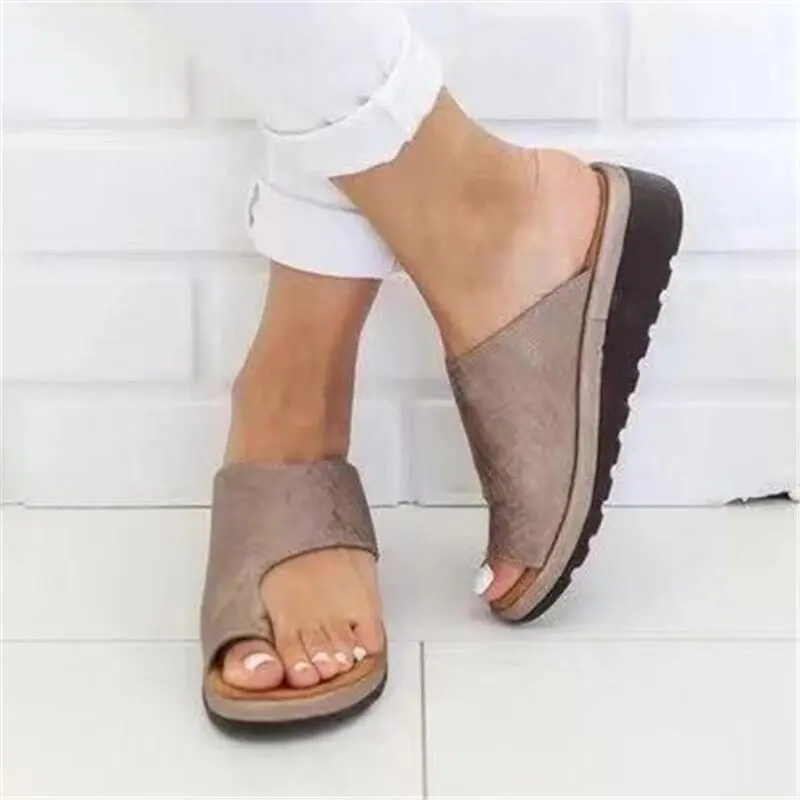 2019 Mari dimensiuni de sex feminin papuci de casă respirabil de vară pană pantofi de culoare solidă în afara doamnelor sandale slide-uri cu platforma