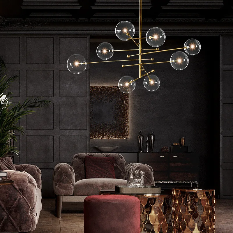 Led-uri moderne minge de sticlă lumini pandantiv candelabru luciu pendente pandantiv lumini de bucatarie mobilier camera de zi sala de mese