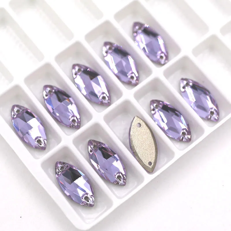 Fierbinte de vânzare 7x15mm sticlă coase pe pietre de forma de Frunze Violet cristal cristale flatback diy Wdding rochie/accesorii de îmbrăcăminte