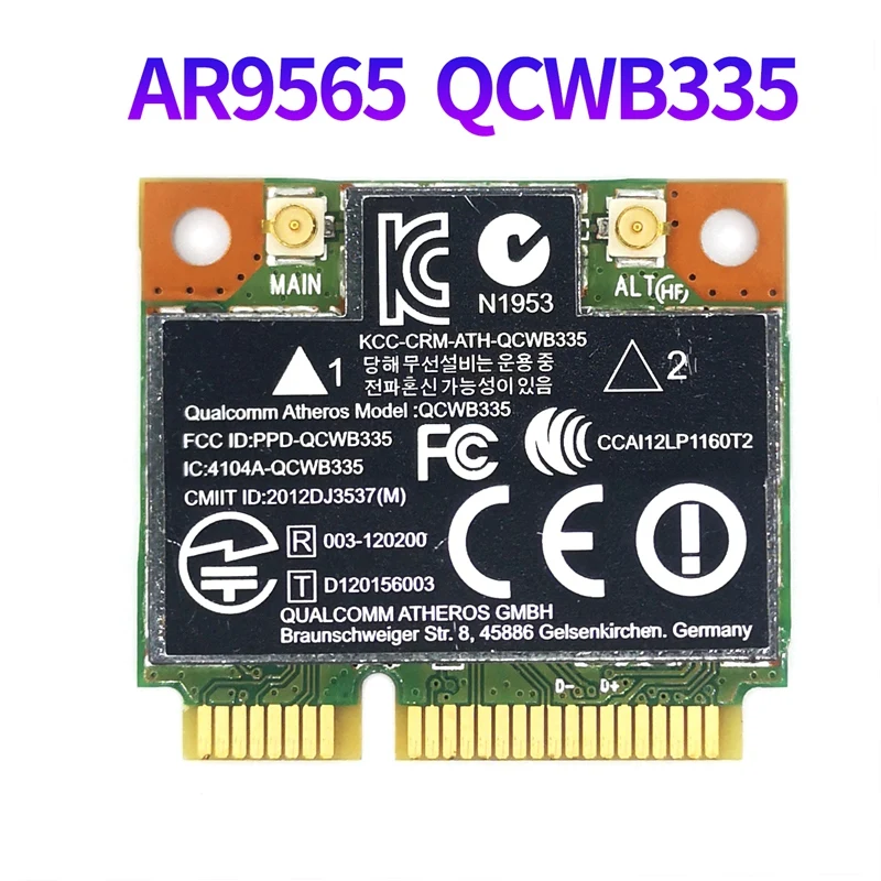 AR9565 placa WiFi QCWB335 Mini PCIE Bluetooth 4.0 150Mbps, 2.4 G pentru XP, Win7, Win8 Sistem Linux