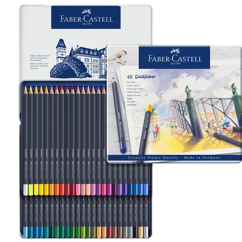 FABER-CASTELL solubil în Apă / Gras Creion Colorat 12/24/36/48 Culoare Plumb Profesionale de Mână-pictat de Instrumente de Pictură, obiecte de Artă