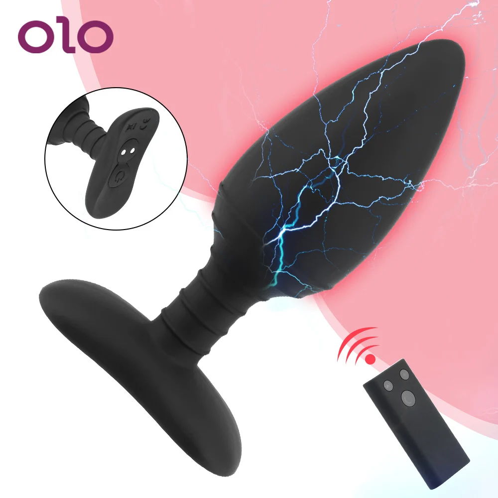 OLO 10 Frecvența de Prostata pentru Masaj Vibrator Șoc Electric Anal Plug Vibratoare Jucarii Sexuale Pentru Barbati Femei fără Fir Control de la Distanță