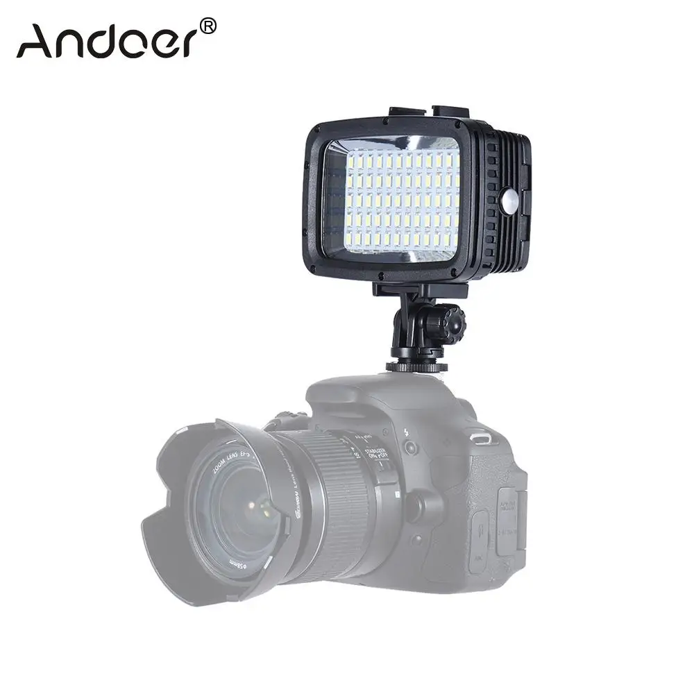 Andoer 5500K Umple-in Lumina LED-uri Lampa w/ 2 buc Baterie de Montare Baza 3 Filtru pentru GoPro Erou de Acțiune Cam pentru Canon Nikon Sony DSLR