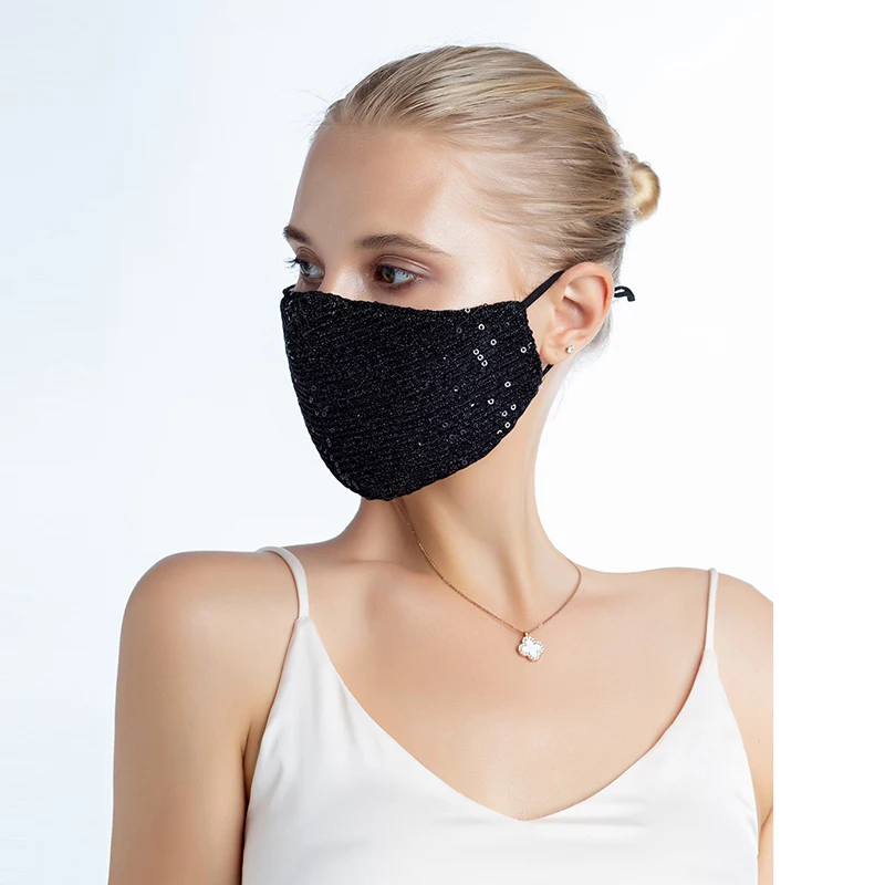 Reutilizabile de Crăciun, Măști de Față Moda Sequin Masca Lavabil Gura Capac Cu Carbon Activat 5/10buc Filtre mascarillas masque