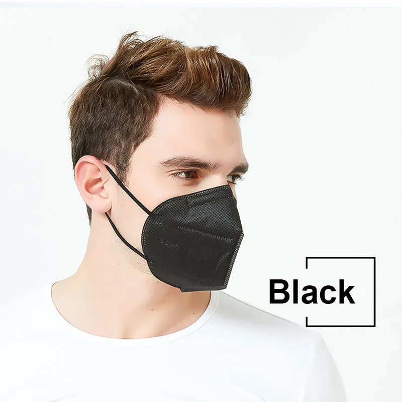 10buc Mască Neagră Gura Filtru Anti-pm2.5 Praf Față Măști De Gura Pliabil Respirator Urechea-Bucla Respirabil Masca