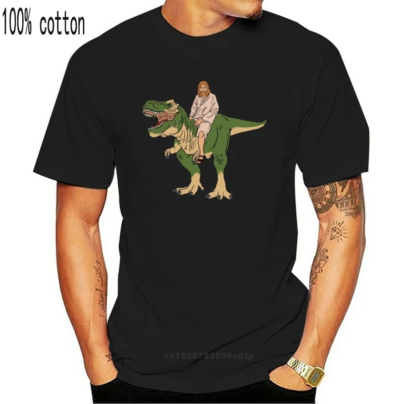 Isus Pe Dinozaur T-Shirt Cu Isus Echitatie Dinozaur Tricou Barbati Femei Unisex Tricou Soft Top