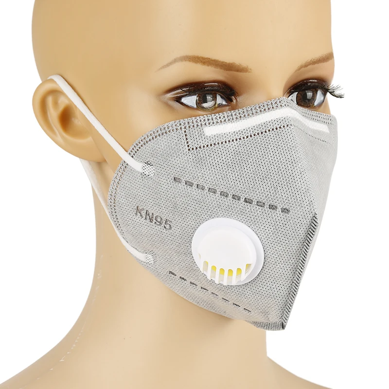 KN95 FFP2 Cu Respirație poarta Mascarillas Respirator 5-a culcat Cu Filtru de Protecție Anti-praf Fata Masca de Protecție Gri Masca Pânză