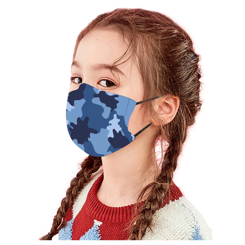 5PC Copil Copii Camuflaj imprimare Respirabil Safet Proteja Masca de Camuflaj, Masca PM2.5 În Aer Liber, Lavabil Reutilizarea Masca De Fata Proteja