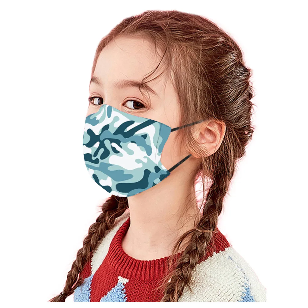 5PC Copil Copii Camuflaj imprimare Respirabil Safet Proteja Masca de Camuflaj, Masca PM2.5 În Aer Liber, Lavabil Reutilizarea Masca De Fata Proteja