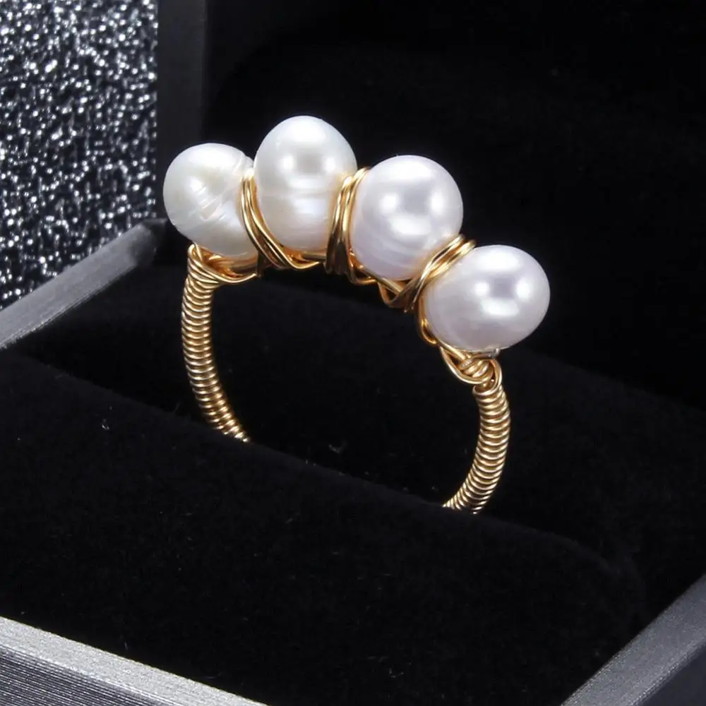 Baroc Pearl Inel Pentru Femei Handmade Creative Naturale de Apă Proaspătă Perle Inel de Fată lumină Bijuterii de lux Cadou Inele Deschis