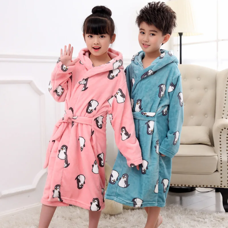 Toamna Iarna Copii Pijamale Halat 2019 Flanel Cald Halat De Baie Pentru Fete 4-13 Ani Adolescenți Copii Pijamale Pentru Baieti