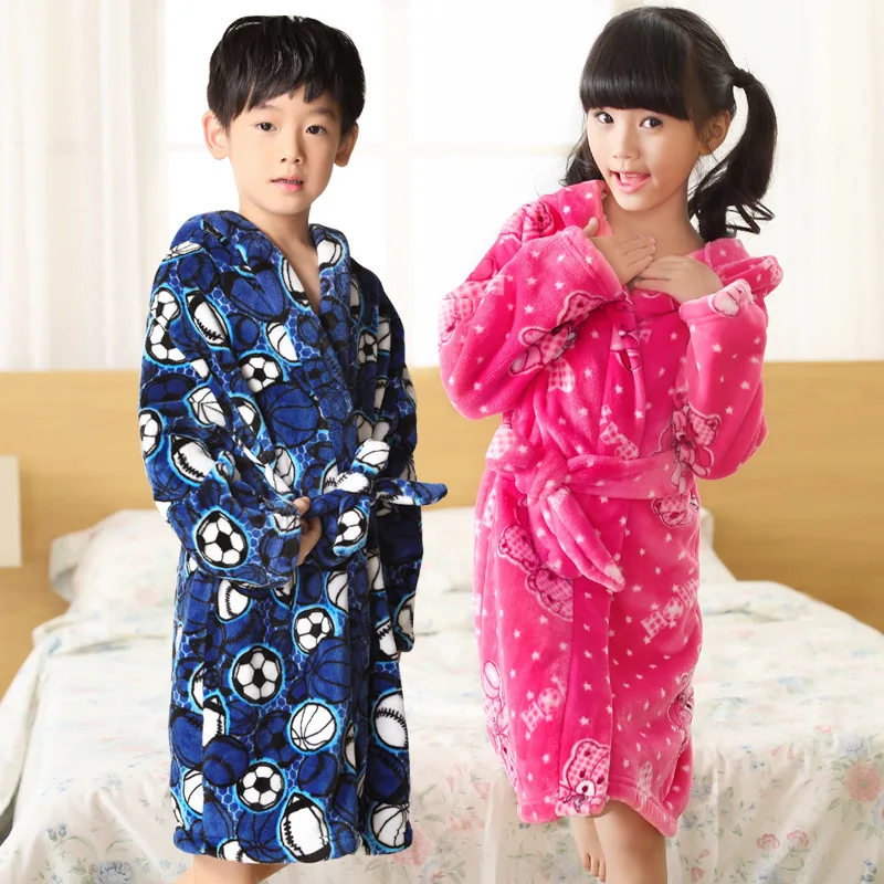 Toamna Iarna Copii Pijamale Halat 2019 Flanel Cald Halat De Baie Pentru Fete 4-13 Ani Adolescenți Copii Pijamale Pentru Baieti