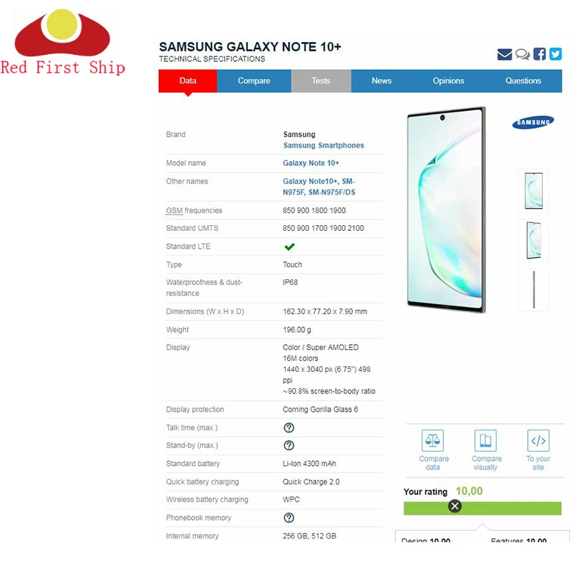 10buc/lot Pentru Samsung Galaxy Note 10 N970 Fata de Sticla Touch Screen Nota 10+ Plus N975 LCD Panoul Exterior Lentile de Reparare Parte