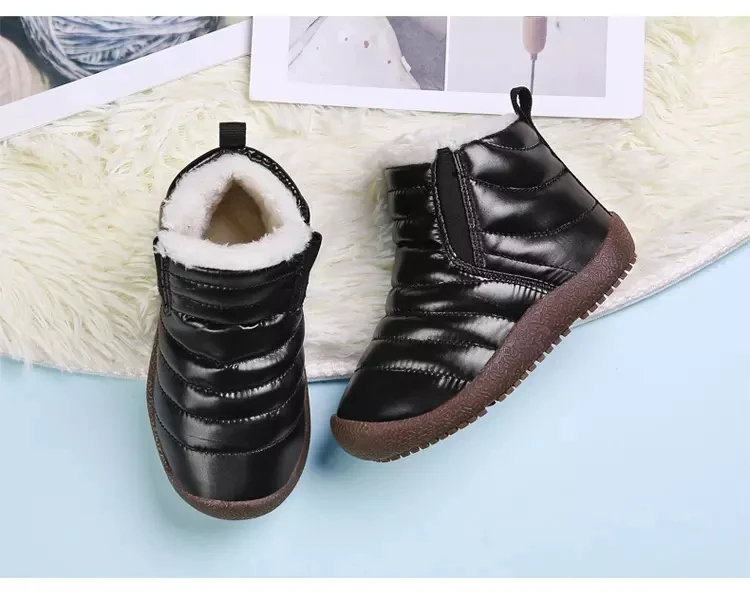 ULKNN Pantofi pentru Copii de Iarnă Zăpadă Cizme de Cauciuc Unic Fată Casual Mari Catifea de Bumbac Confortabil anti-Alunecare Cald Adidași