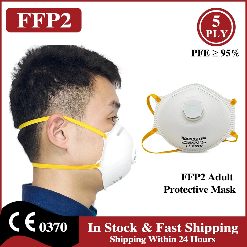 Masca FFP2 cu Supapa 5 Straturi de Filtrare Jumatate de Ceasca de Măști de Protecție pentru Supapa de Praf de Respirație FFP2 aparat Respirator Aprobat CE