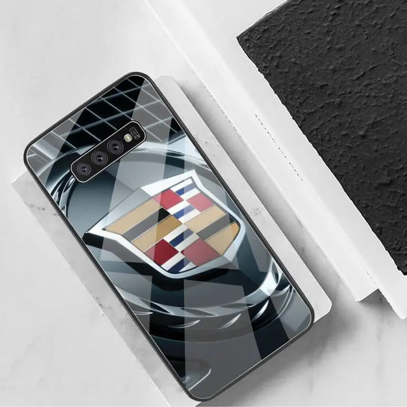 Elegant Masina Sport de Lux pentru Cadillac telefon Caz acoperire Coajă de Sticlă Securizată Pentru Samsung S20 Plus S8 S9 S10 Plus Nota 9 10 Plus
