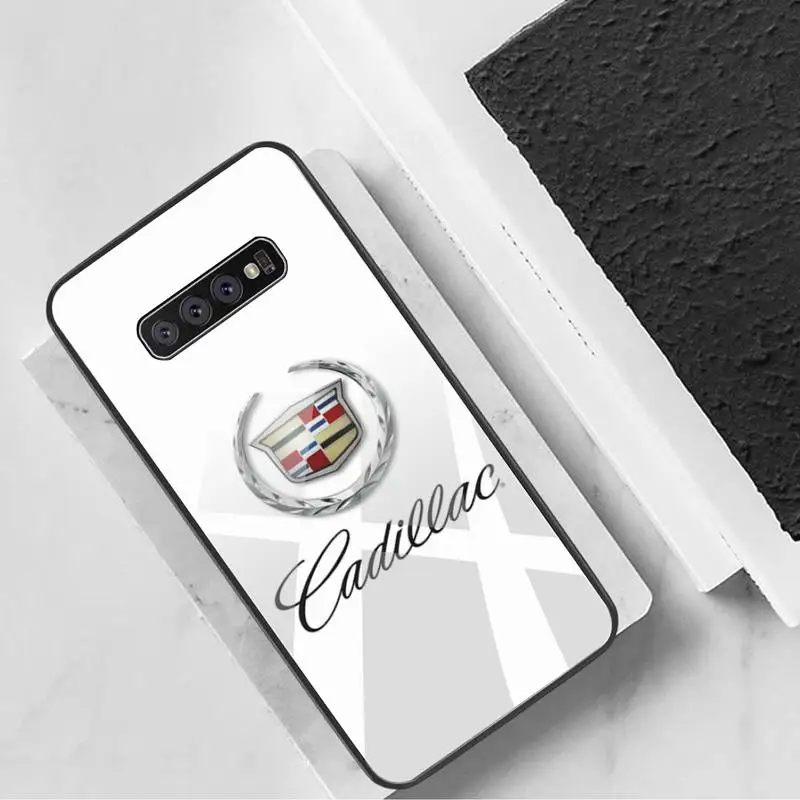 Elegant Masina Sport de Lux pentru Cadillac telefon Caz acoperire Coajă de Sticlă Securizată Pentru Samsung S20 Plus S8 S9 S10 Plus Nota 9 10 Plus