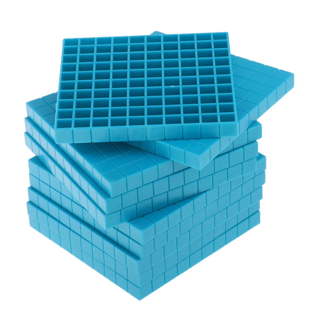 10x Albastru Montessori Matematică Cub de Învățare Preșcolară Jucarii Educative