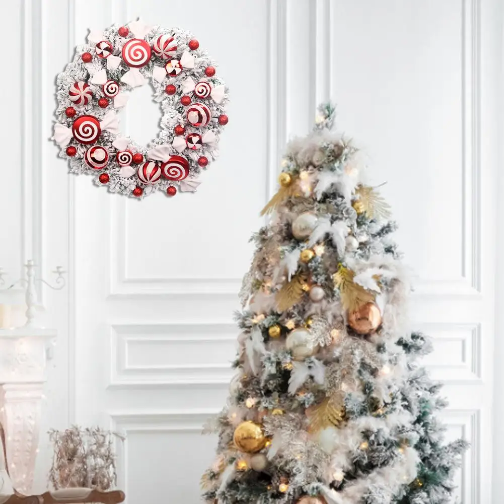 40cm Coroană de Crăciun Ușa din Față Bomboane Cununa Casă de Vacanță Ornament de Crăciun Ușă Decor Pentru Acasă Decor Agățat