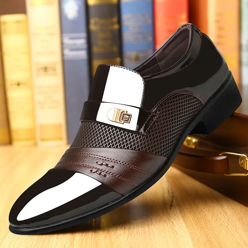 Vara Barbati Pantofi Rochie Plus Dimensiune Bărbați Formale Plat Pantofi Maro Negru Respirabil Aluneca pe Oamenii de Afaceri Office Shoes Plus Dimensiune 38-48