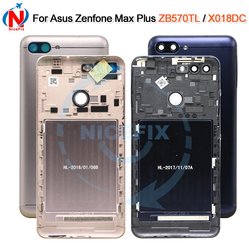 Pentru Asus Zenfone Max Plus ZB570TL Capacul din Spate caz Pentru samsung M1 Metal Baterie Usa Carcasa + taste Laterale Reparare Piese de Schimb