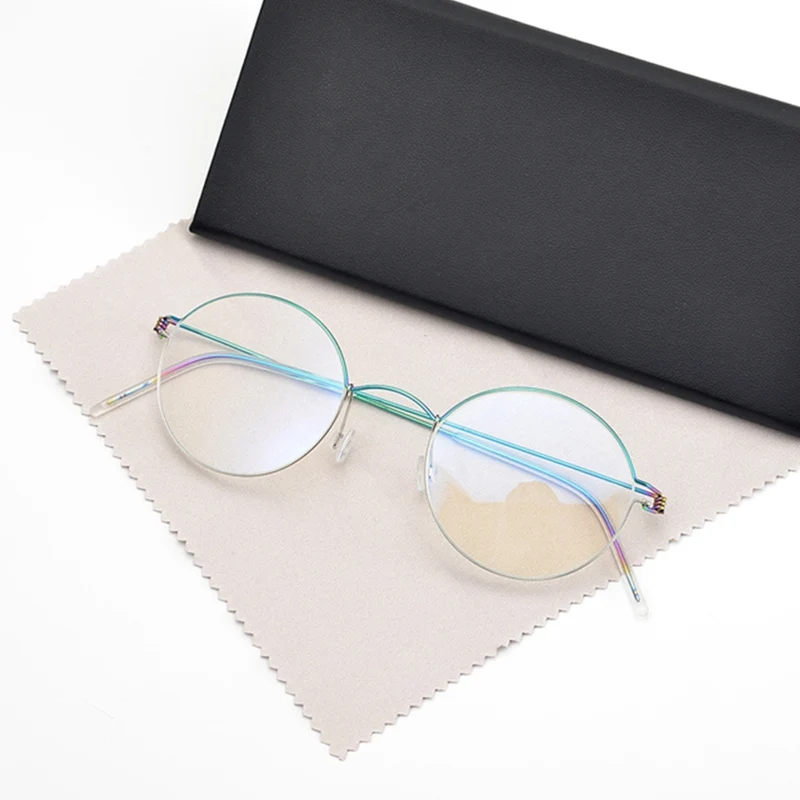 Danemarca Ochelari de Marca realizate manual rama de ochelari Retro Titan Rotund ochelari rama de ochelari miopie Oculos de grau Ochelari de Glen