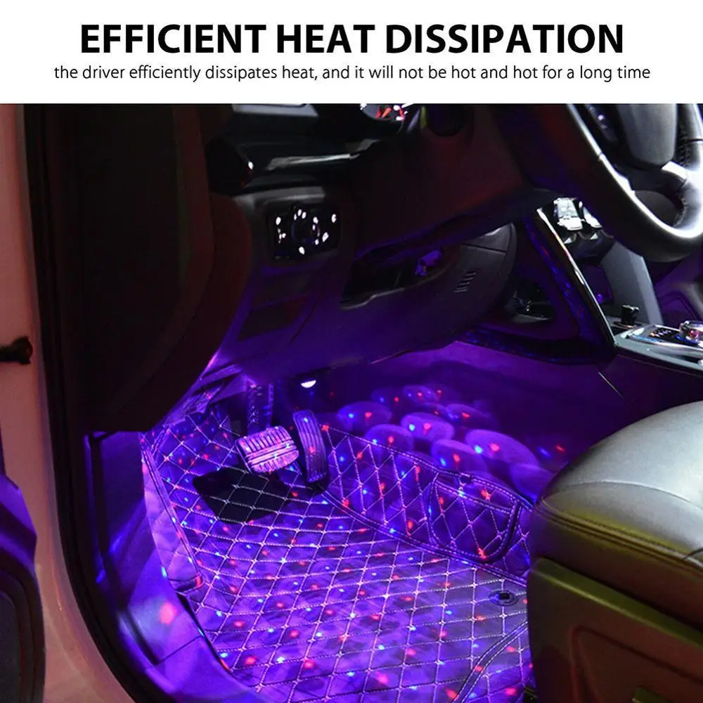 1Set CONDUS Atmosfera Decor Stea de Lumină led-uri Picioarele Auto USB Lampa de Control de Sunet Ambientale Interior Colorat Auto Ambientale Interior