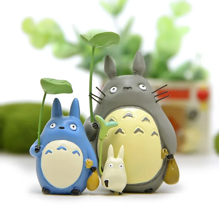 3Pcs/set Desene animate Miyazaki Hayao Vecinul Meu Totoro Cu Frunze de Așteptat Papusa PVC figurina Model Jucarii Copii Colecție Cadou