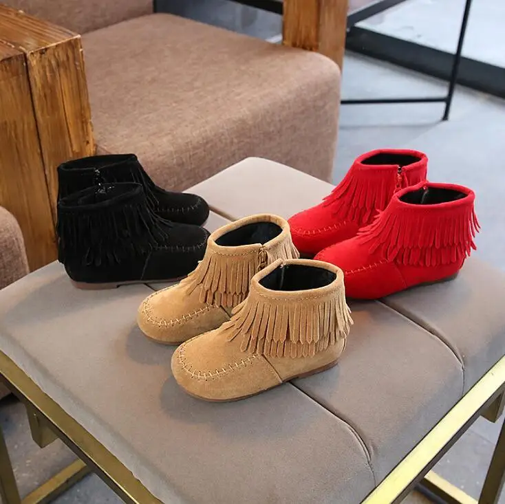 2020 iarna fata de Moda cald cizme copii rosu Boot glezna copilului Pu ciucuri din piele pantofi UE 21 - 30