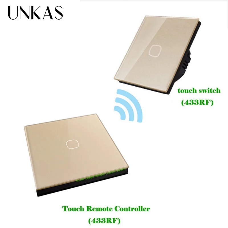 UNKAS Stick Wireless Remote Touch Comutator Standard UE 1 Banda 2 Mod Wireless 433mhz la Distanță de Perete de Lumină Touch Comutator