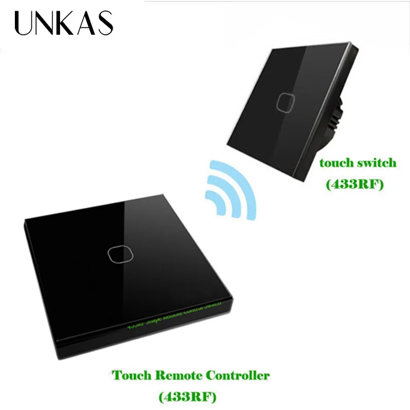 UNKAS Stick Wireless Remote Touch Comutator Standard UE 1 Banda 2 Mod Wireless 433mhz la Distanță de Perete de Lumină Touch Comutator