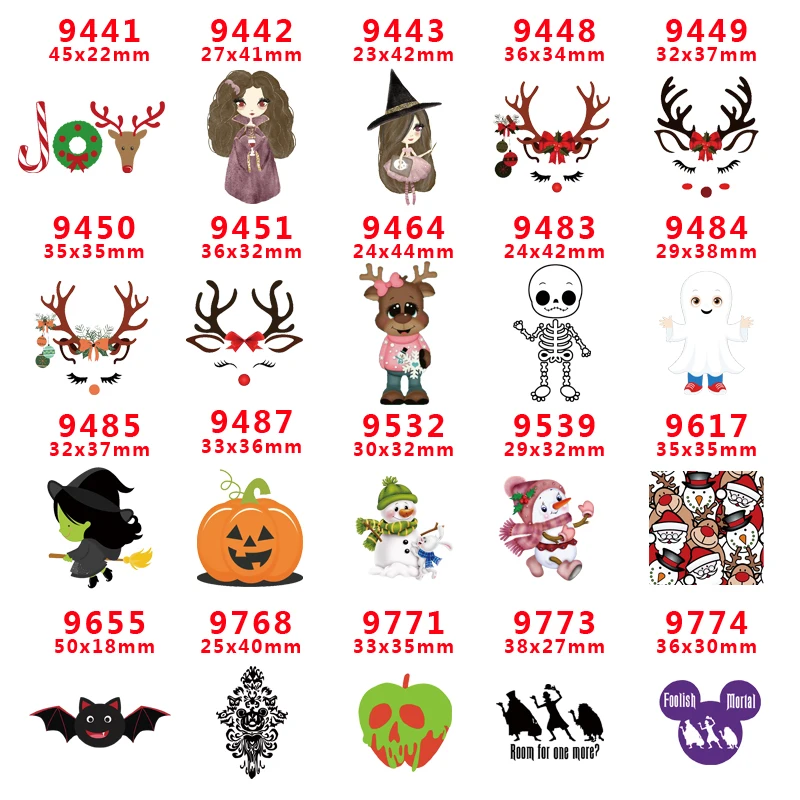 DIY Meșteșug Consumabile Halloween caractere imprimate spate plat plane rășini 30 de piese PR9441