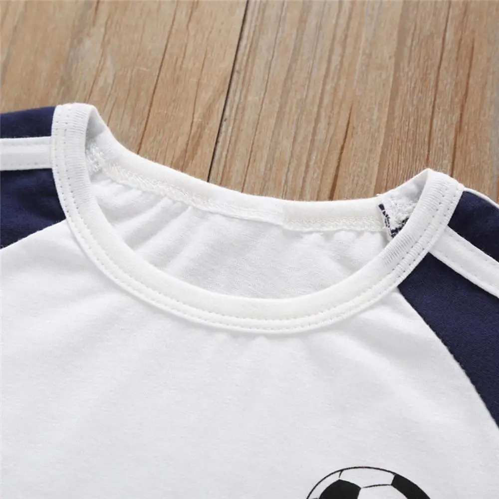 Copil Baieti Fotbal Imprimare Solide T-Shirt+Solid pantaloni Scurti Sport Set Toddler Boys Moda Casual, Haine Baieti Haine RL2