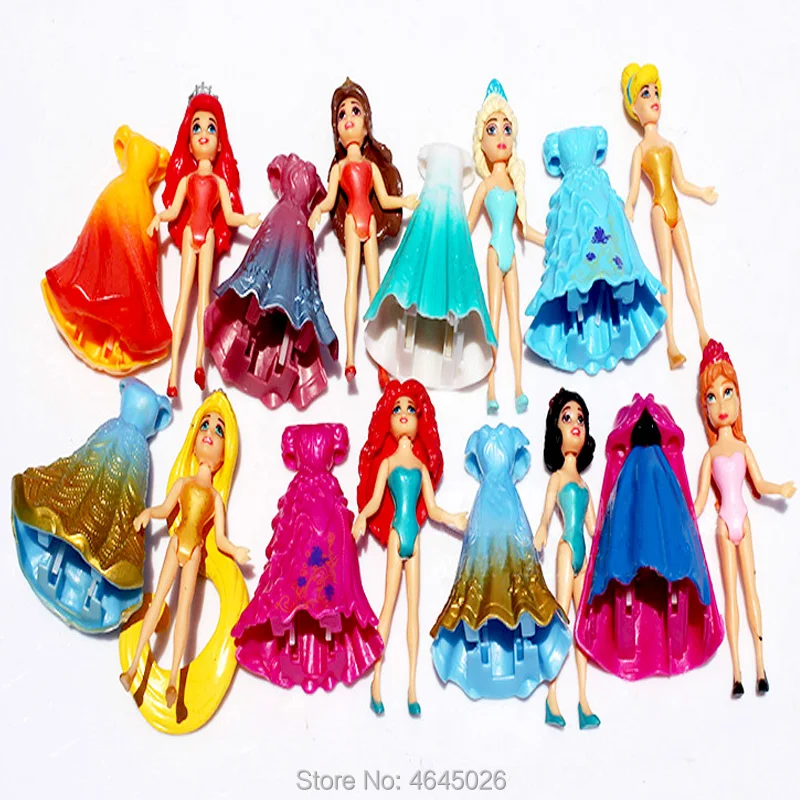 Magiclip Rochie de Printesa Magic Clip Păpuși din PVC Cifrele de Acțiune Elsa, Anna, Cenusareasa, Rapunzel Figurine Copii Jucarii pentru Copii Fete