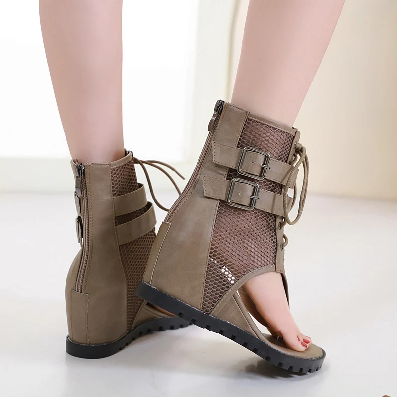 Vara Sandale cu Platforma Pantofi Glezna Punk Lace-Up Gladiator Sandals Femei Flip Flops pentru Femei Pantofi și Tocuri Wedge Sandale