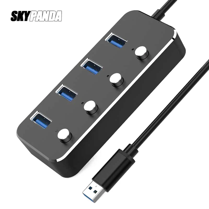 Aliaj de aluminiu 4-Port Hub USB 3.0 Sub-control Switch HUB 30/60/120cm Cablu de Pana la 5Gbps Splitter Pentru Multi USB Desktop Laptop