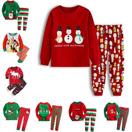 O%O-49 bumbac băieți Moș Crăciun Cadou de Crăciun Pijamale Copii, Pijamale Copii Dinozaur Noapte Poartă Pijamale Copii