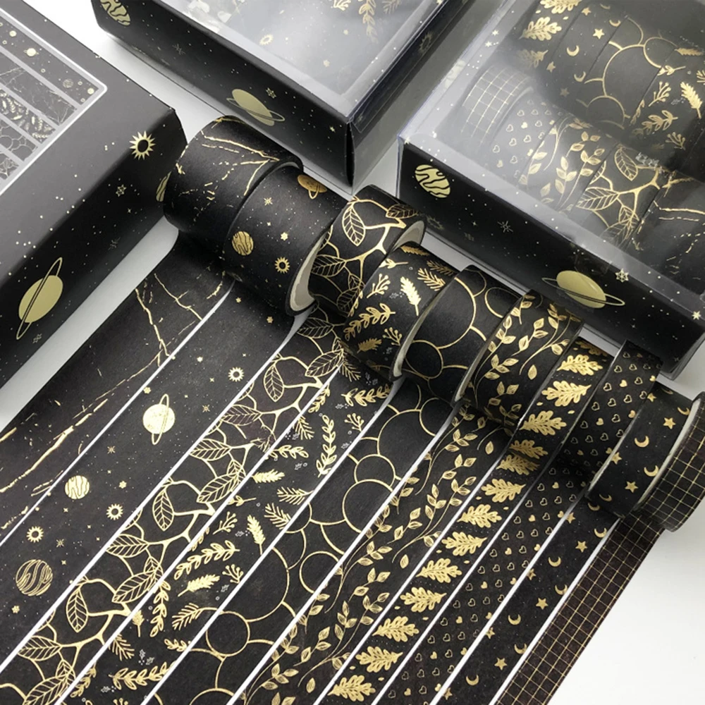 10 Rola De Aur Sclipici Washi Benzi Decorative Adezive De Mascare Scrapbooking Album Autocolante Jurnal De Papetărie