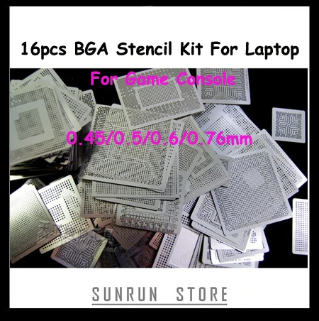 FIERBINTE 16pcs BGA Stencil Kit Pentru Laptop Pentru Joc Consola 360CPU PS3-CPU XBOX Reballing Stencil Încălzire Directă Set de Template-uri