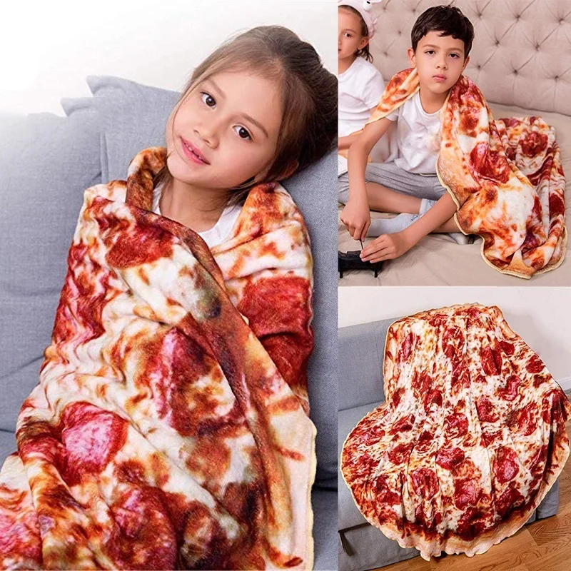 Pizza Gogoasa inel pătură Moale flanel cald pizza pătură pentru pat fleece canapea carouri de pluș cuvertură de pat Flanel pătură pizza