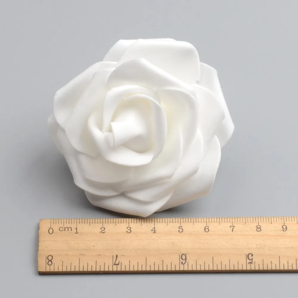 50pcs 7cm Artificiale Spuma PE Trandafiri Albi Flori Pentru Acasă Decorare Nunta DIY Scrapbooking Fals manual de Capete de Flori