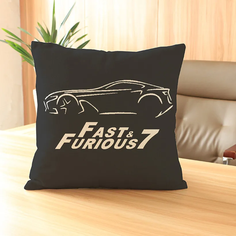 Furious 7 Pernă Rapid și Furios Creative Poster Lenjerie de pat din Bumbac Pernă față de Pernă Decorative Acasă Canapea Scaun Perne