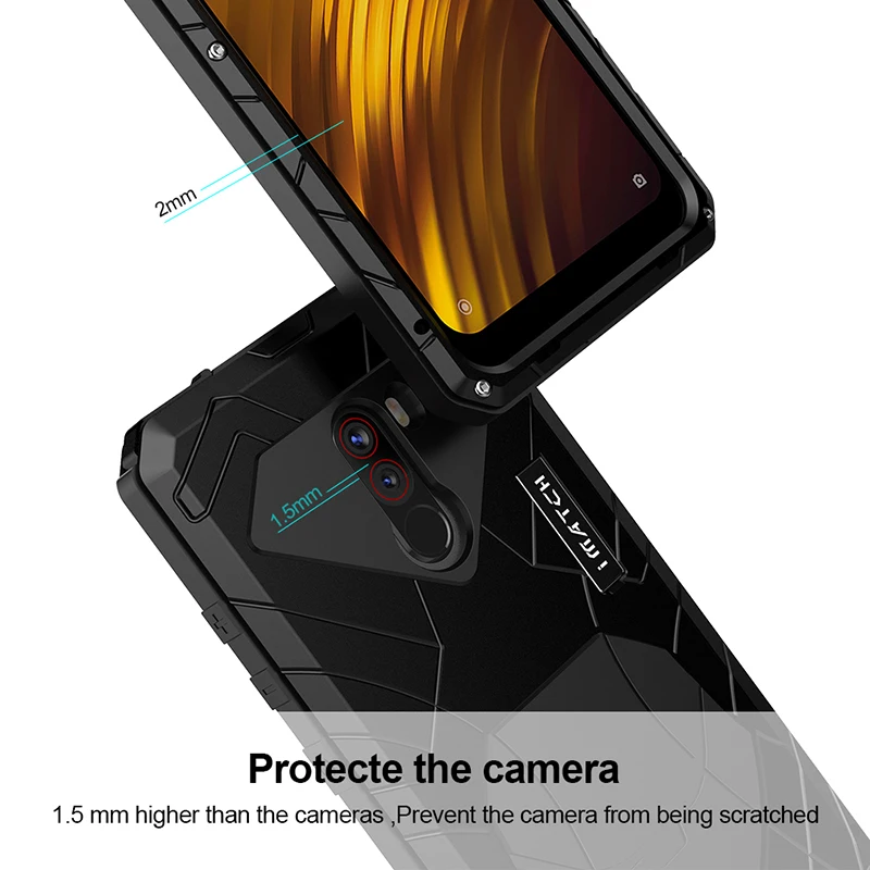 Pentru Xiaomi Mi Pocophone F1 X2 Telefon Caz Greu Metalice din Aluminiu Temperat Pahar Ecran Protector de Acoperire Pentru Xiaomi 9 9t 9t Pro