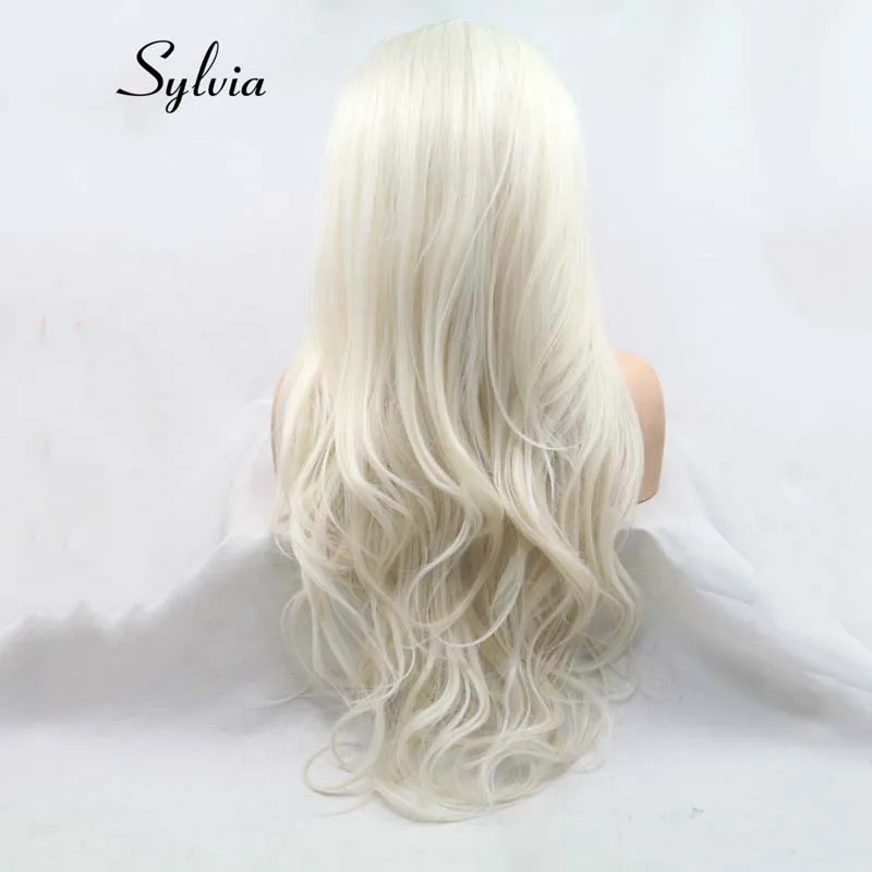 Sylvia Lung Ondulat Peruca Blonda Lumina Peruci Sintetice U Parte Peruca Dantela Pentru Femei Păr Rezistente la Căldură Fibra de Păr Peruca de 60#culoare Perucă Ieftină